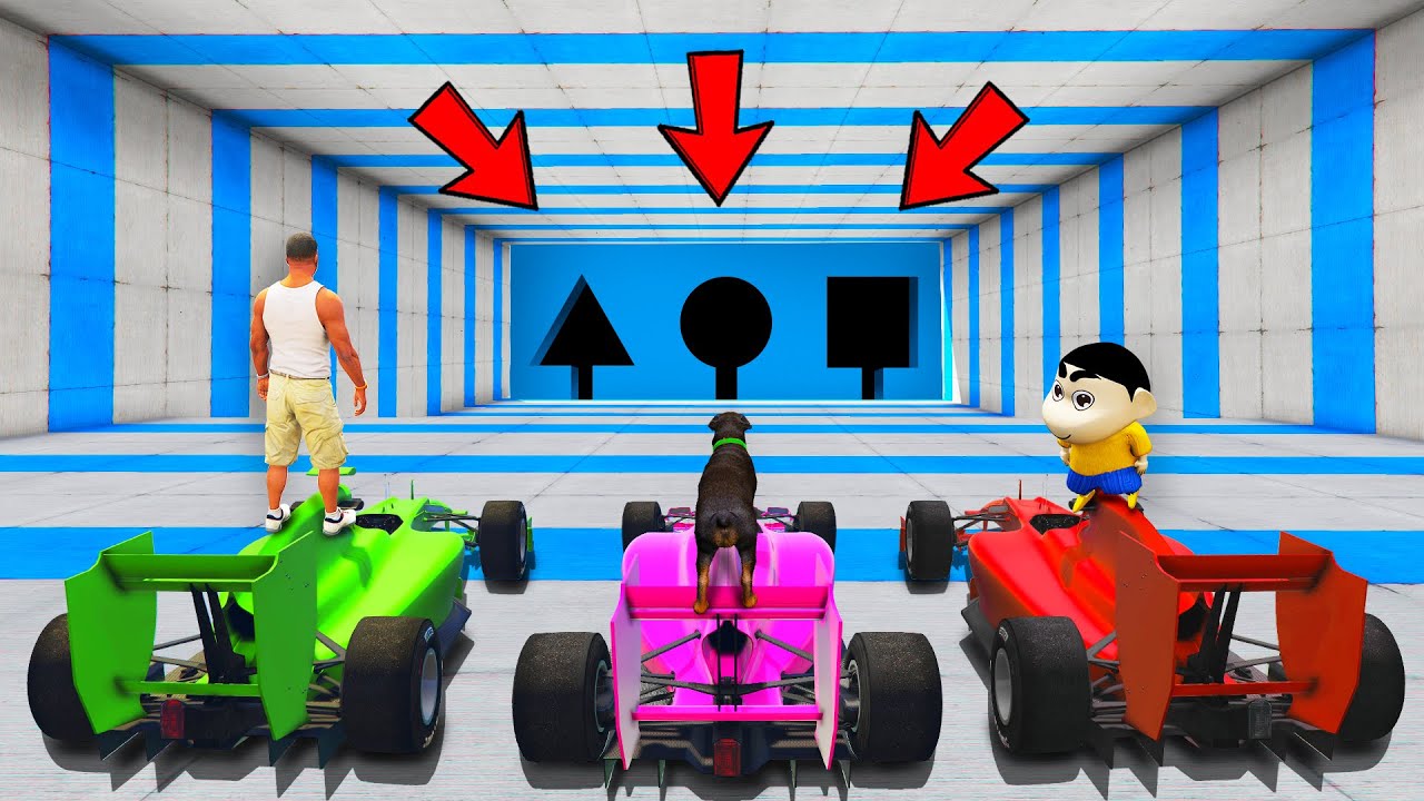 SHINCHAN AND FRANKLIN WENT INTO THE GIANT MULTI SHAPE CLOSED TUNNEL FOR PARKOUR CHALLENGE GTA 5