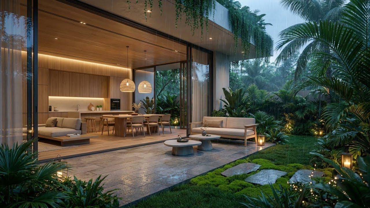 [Deepest Calm] Rain Sounds & Felt Piano in Warm Forest House for Mindful Sleep Today 🏠