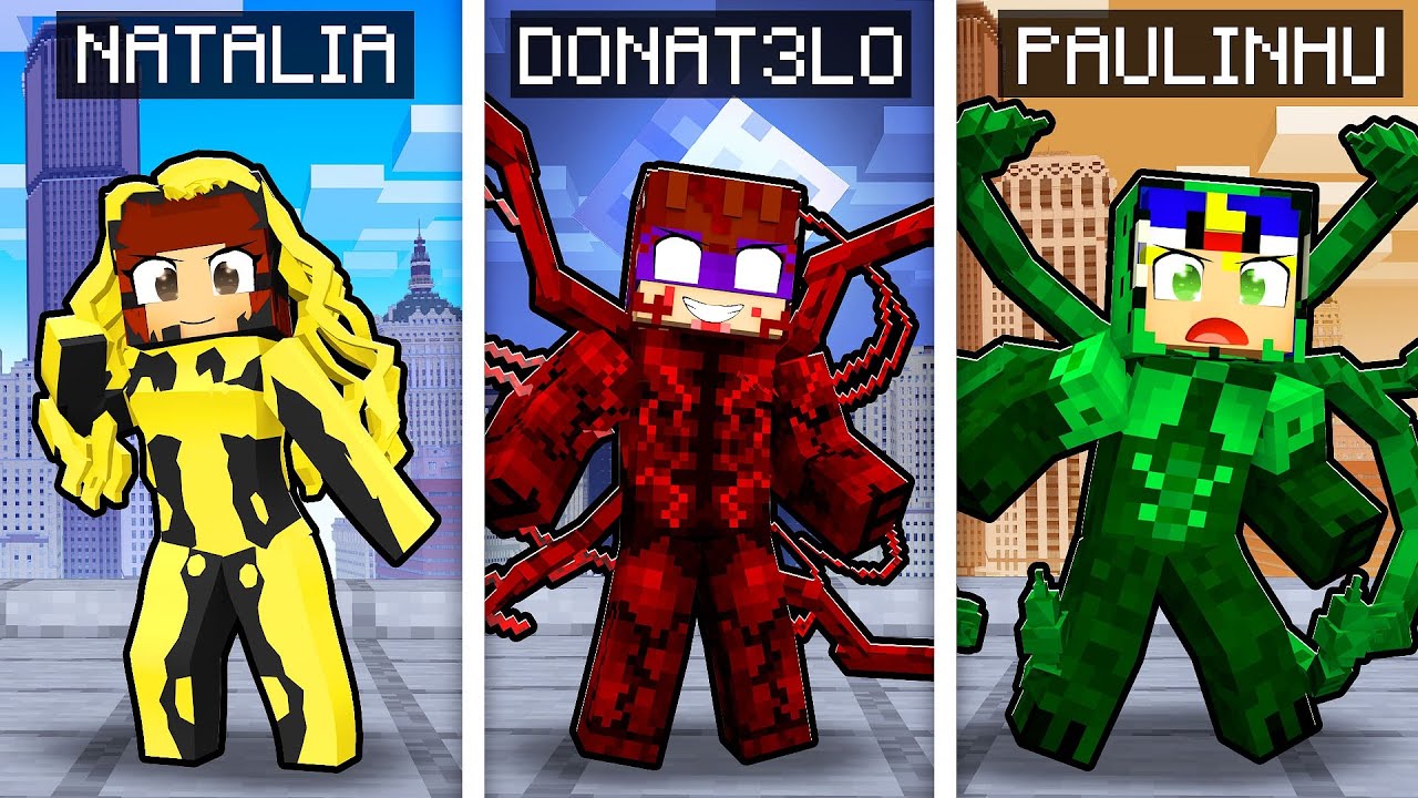 MINECRAFT... MAS TEMOS RAÇAS de SIMBIONTES!! (Carnage,Grito,Açoitador)