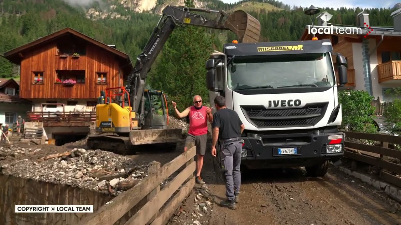 Val di Fassa invasa dal fango, i danni a Fontanazzo