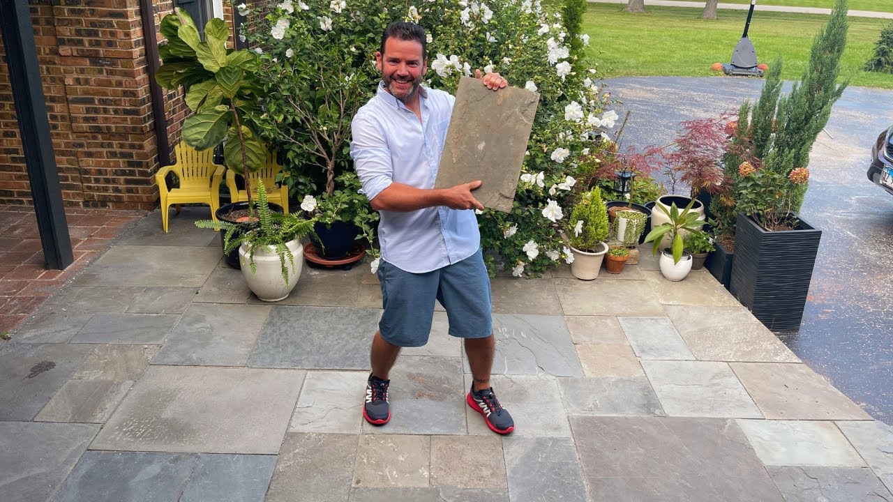 The Best DIY Paver Patio Install - Bluestone - We installed an elegant Bluestone hardscape ourselves