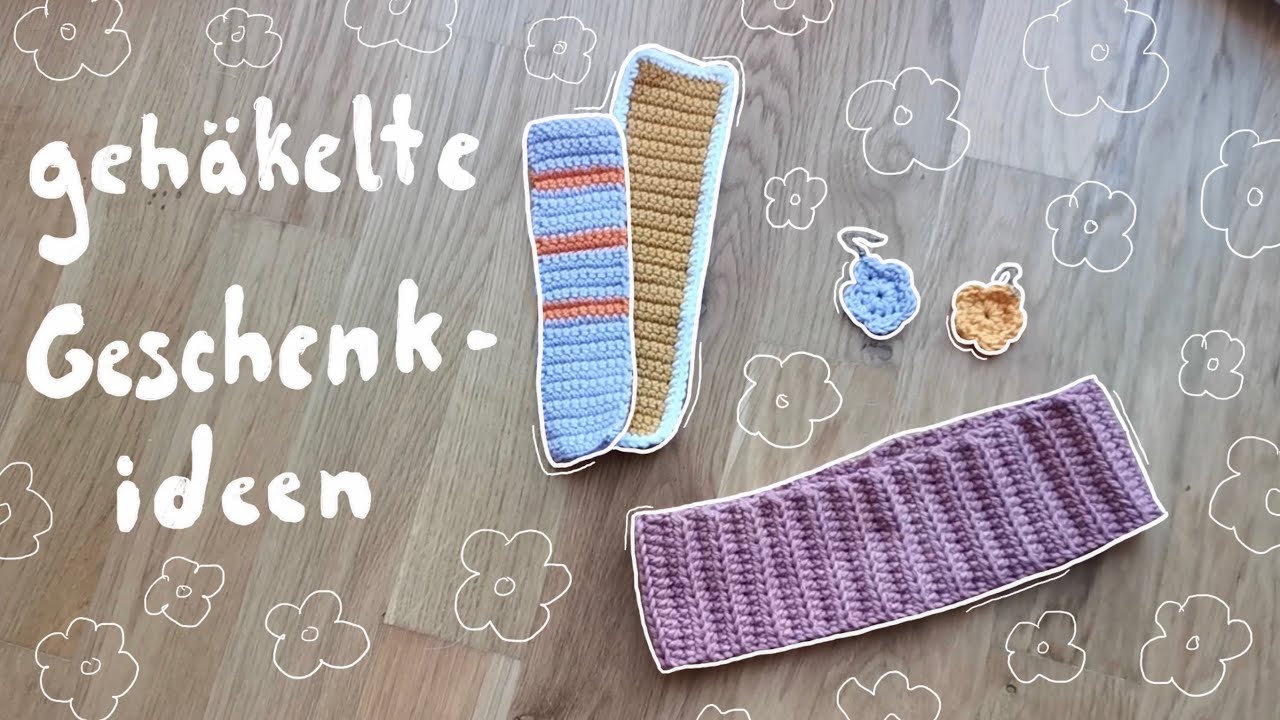 3 einfache gehäkelte Weihnachts-Geschenkideen - Lesezeichen, Haarband, Ohrringe