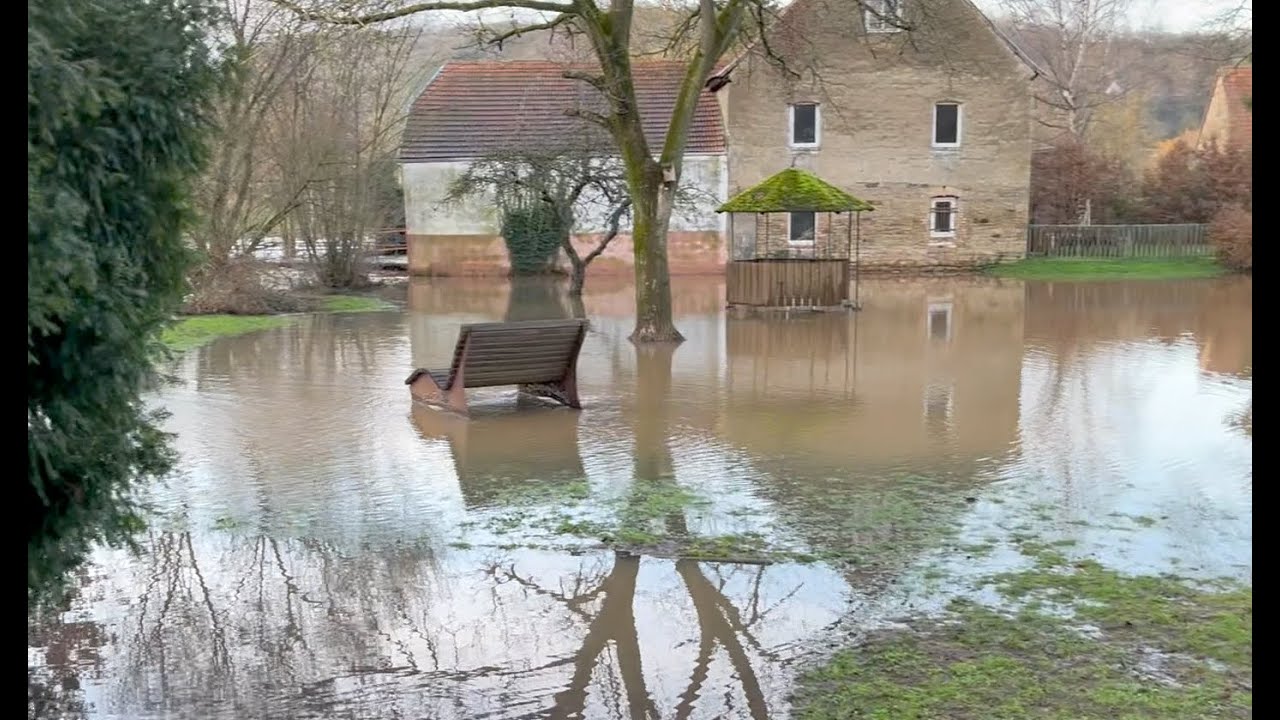 Hochwasserlage bei Lauterecken am 4. Januar 2024