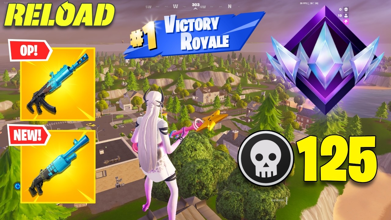 125 Kills UNREAL Solo Zero Build Reload Ranked Wins | High Kill Game