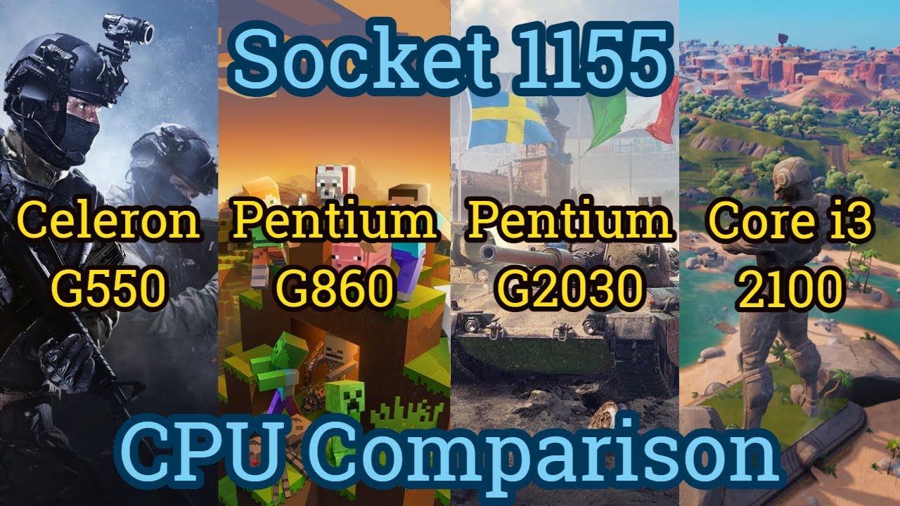 Celeron G550 vs Pentium G860 vs G2030 vs Core i3 2100 = Socket 1155 CPU COMPARISON [Part 2]