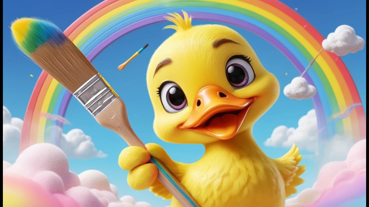 Ducky Paints a Rainbow 🦆🌈 | Learning Colors Song & Art Nursery Rhymes