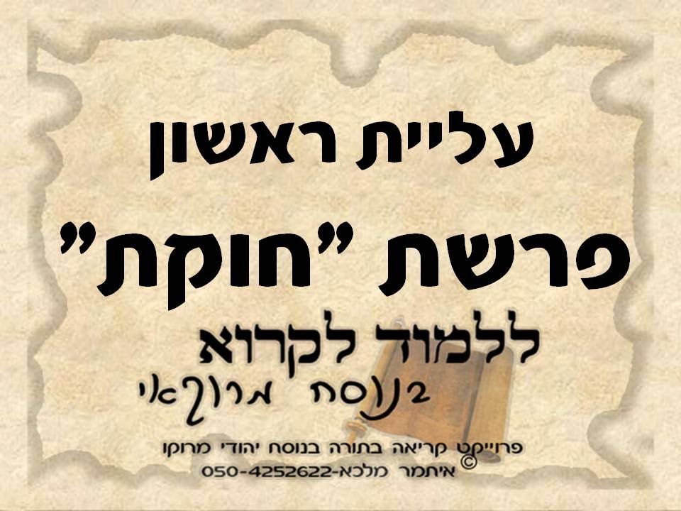 קריאת התורה ראשון פרשת חוקת מרוקאית