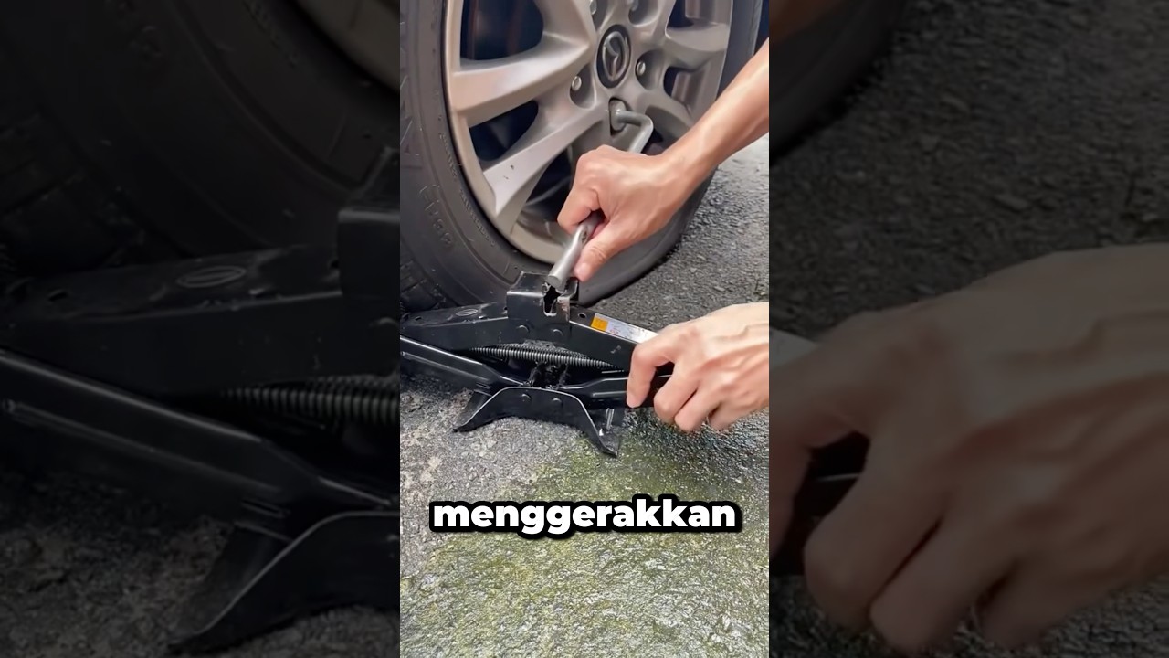 cara jenius ganti ban mobil 🤯