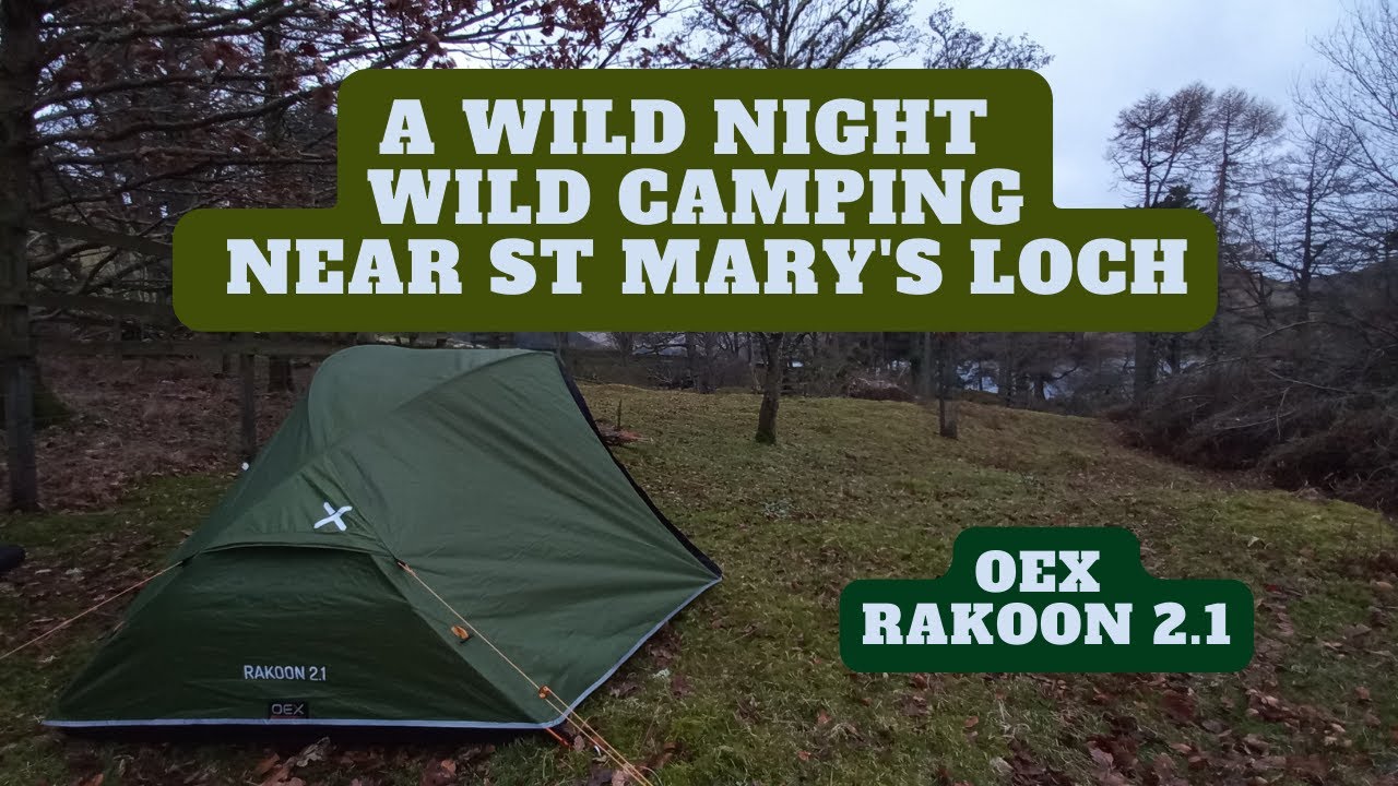 Gale Force Winds at St Mary's Loch. Wild Camping the Scottish Borders in an Ancient Woodland.