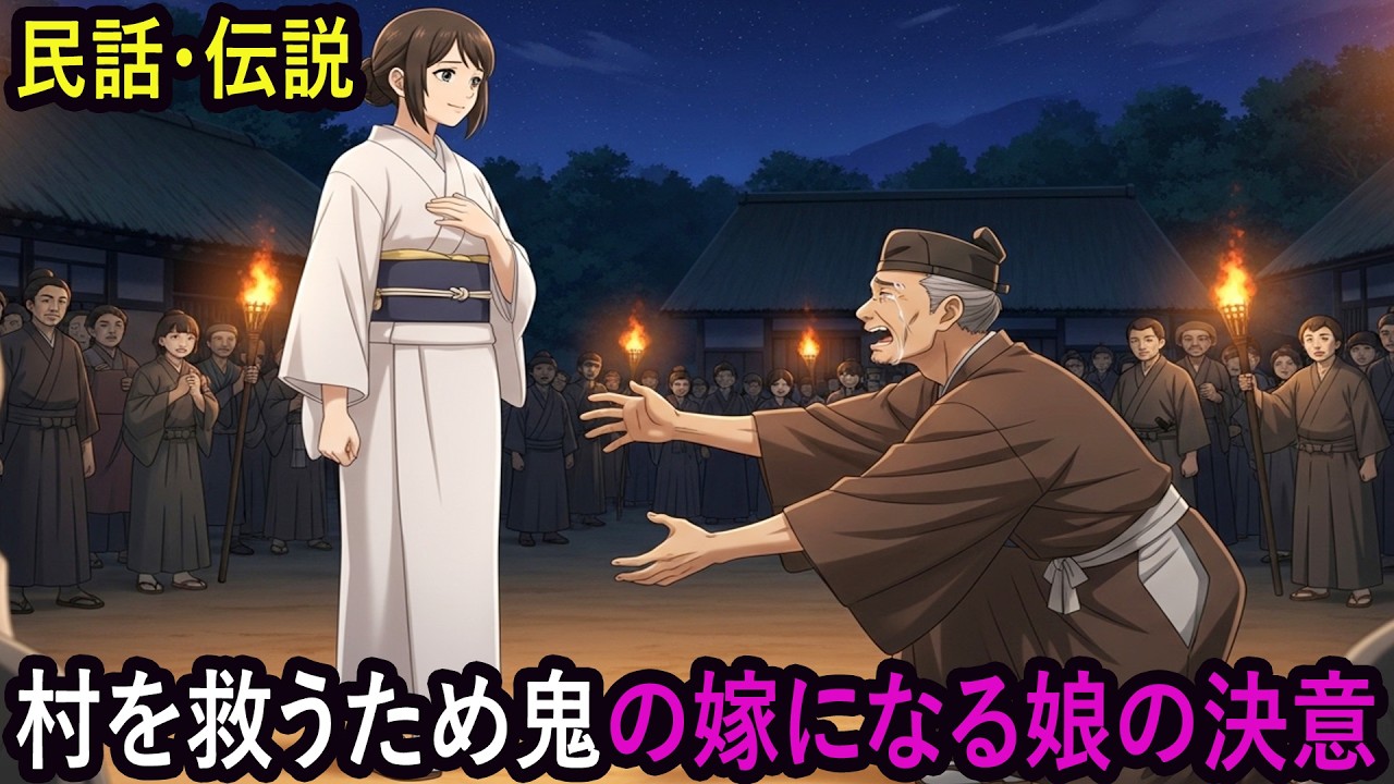 村を救うため、鬼の嫁になった娘の決意  民話  昔話  伝説  説話