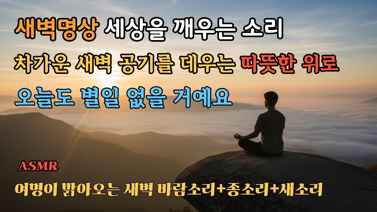 새벽명상 | 눈 뜨자마자 듣는 '기적의 아침' | 차가운 새벽 공기를 데우는 따뜻한 아침소리 | 시끄러운 세상에서 나를 지키는 힘