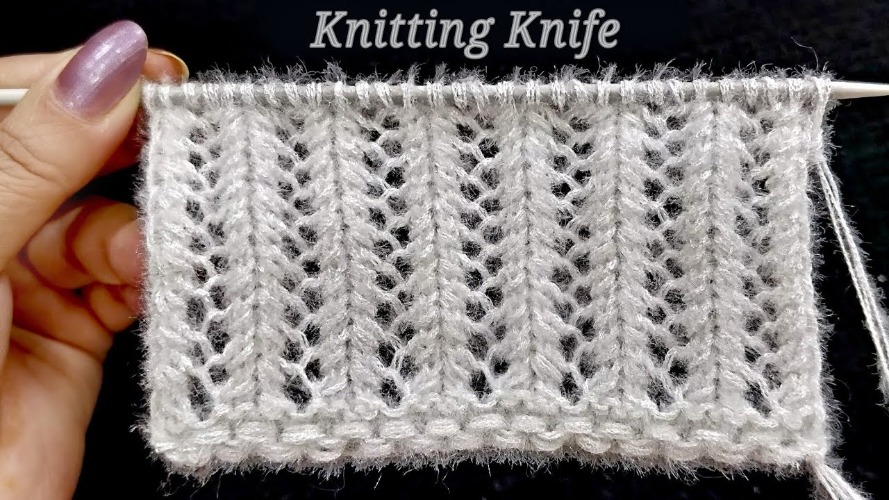 बेहद आसान 2 सलाई का बुनाई डिज़ाइन, Easy Two Row Repeat Knitting Pattern/Frock, Stole, Shawl, Border.