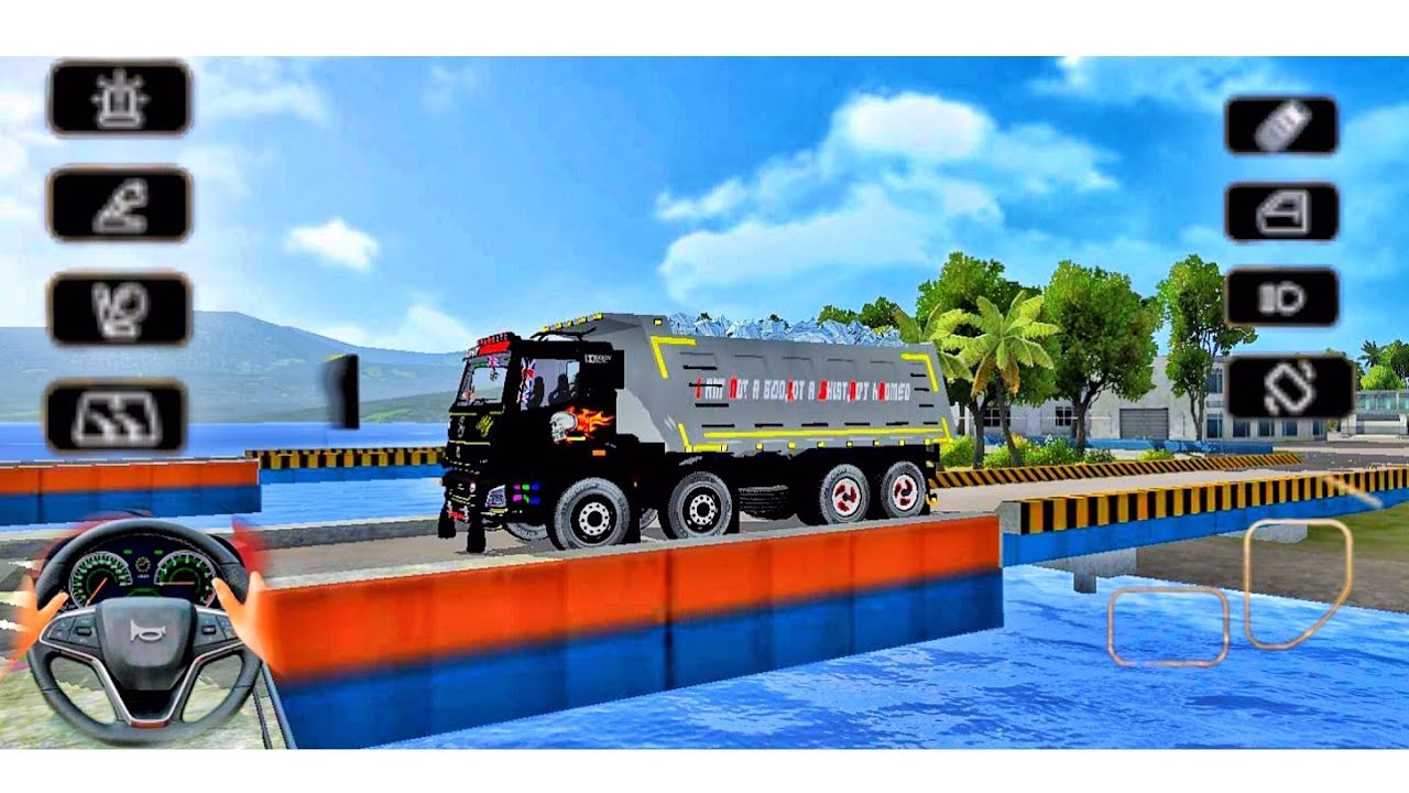 22 wheels tipper truck simulator game play real life driving game play with steering wheel game play