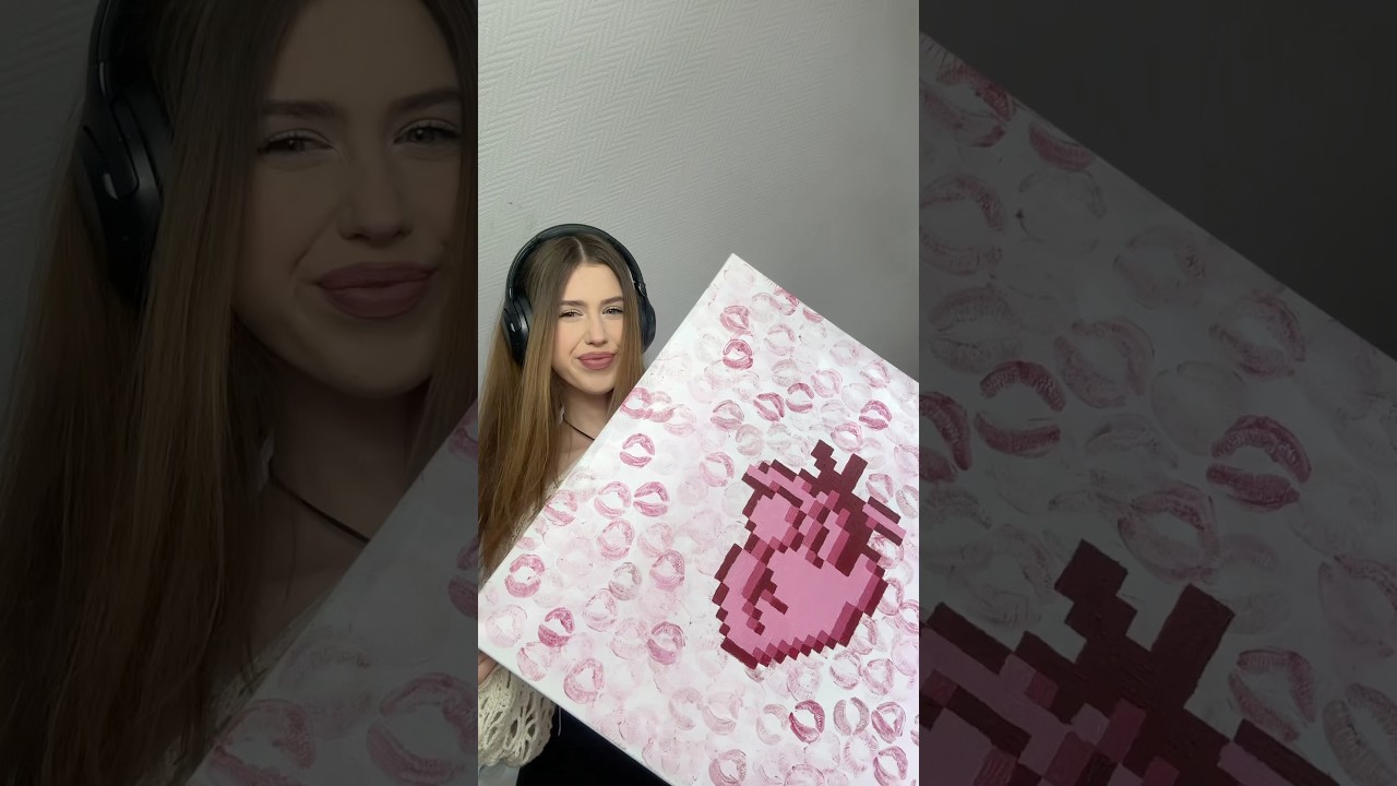 DIY Heart PAINTING With LIPSTICK Cute AND Romantic ART
