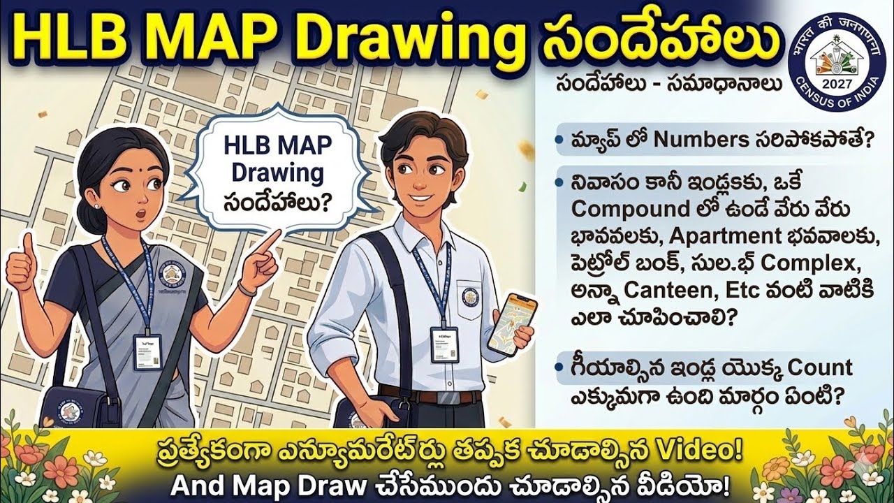 Census HLB Layout Map Doubts & Solutions! | Houselisting Block Map Doubts? | 2027 Census