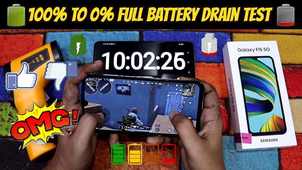 Samsung Galaxy F15 5G 100% to 0% Full Battery Drain Test | samsung galaxy F15 5g battery life 🤯