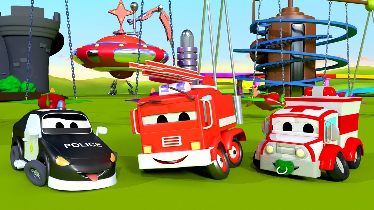 Het bouwteam Nederlands 👷  Bouwen een zweefmolen 🏠 Autostad 🏠 Bouwplaats autos cartoon