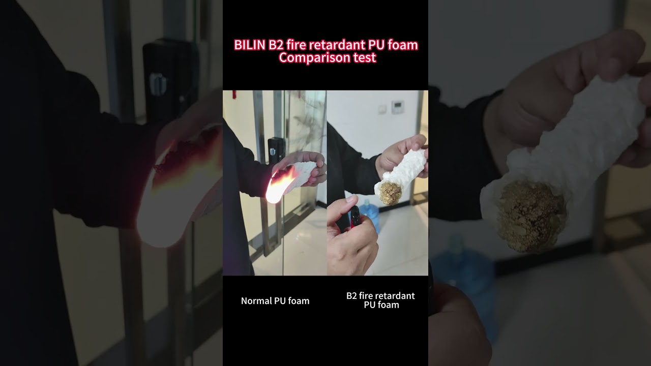 B2 fire retardant PU foam comparison test
