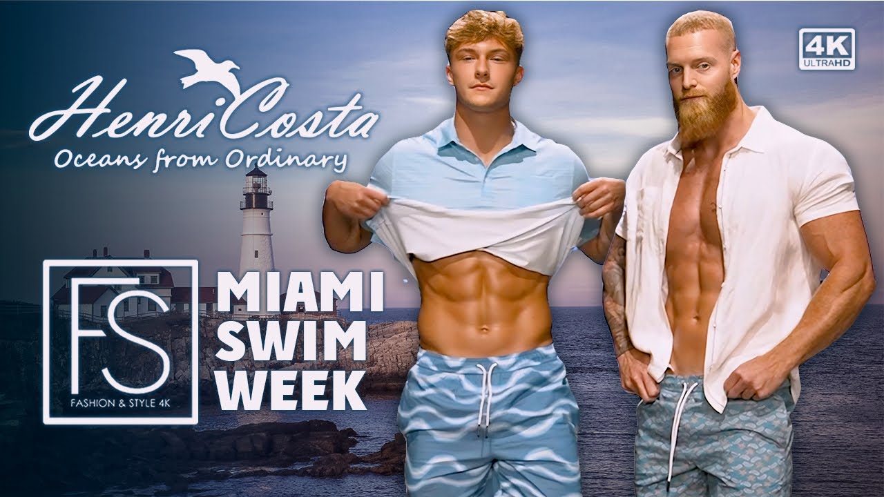 HENRI COSTA Men's Swimwear MIAMI SWIM WEEK s24 Full Show 4K | Menswear FASHION & STYLE TV