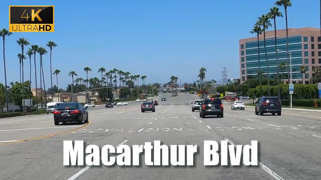 Newport Beach, Ca - Macarthur Blvd. - 4K Driving Tour