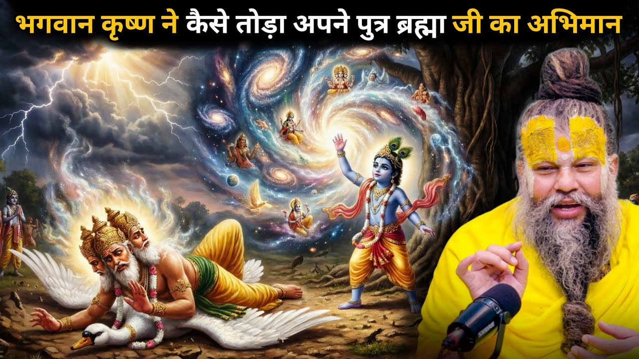 जब ब्रह्म जी को हुआ श्री कृष्ण पर संदेह और फिर श्री कृष्ण ने बताया कौन है असली परम पिता 🤯 भजन मार्ग 