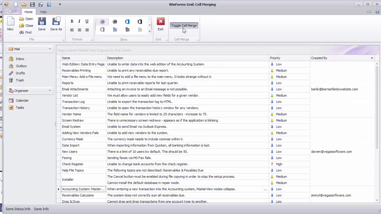 DevExpress WinForms Grid: Cell Merging