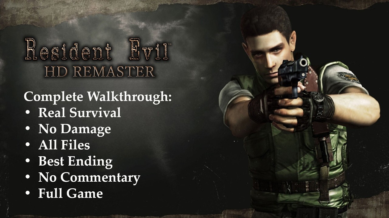 Resident Evil: HD Remaster | REAL SURVIVAL/NO DAMAGE/100% COMPLETION – Full Game (Best Ending)