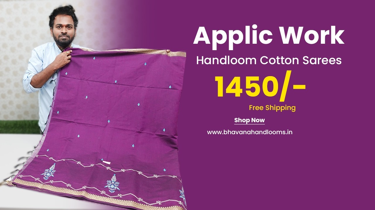 Weekend Special Khadi Applic Work New Collections | Mana Handloom Sarees