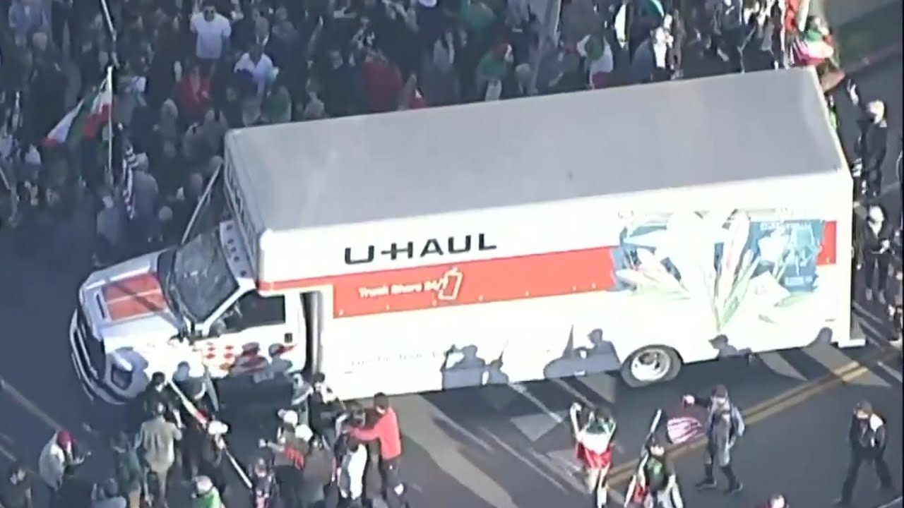 Truck rams crowd at anti-Iranian regime protest in LA