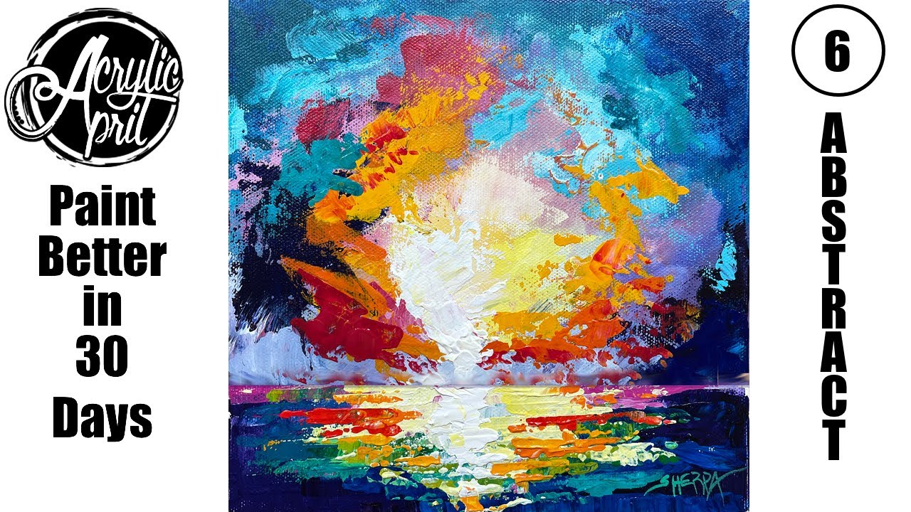 Acrylic April Day 6 | How to paint a Ocean-inspired Abstract Painting with Palette Knife Techniques