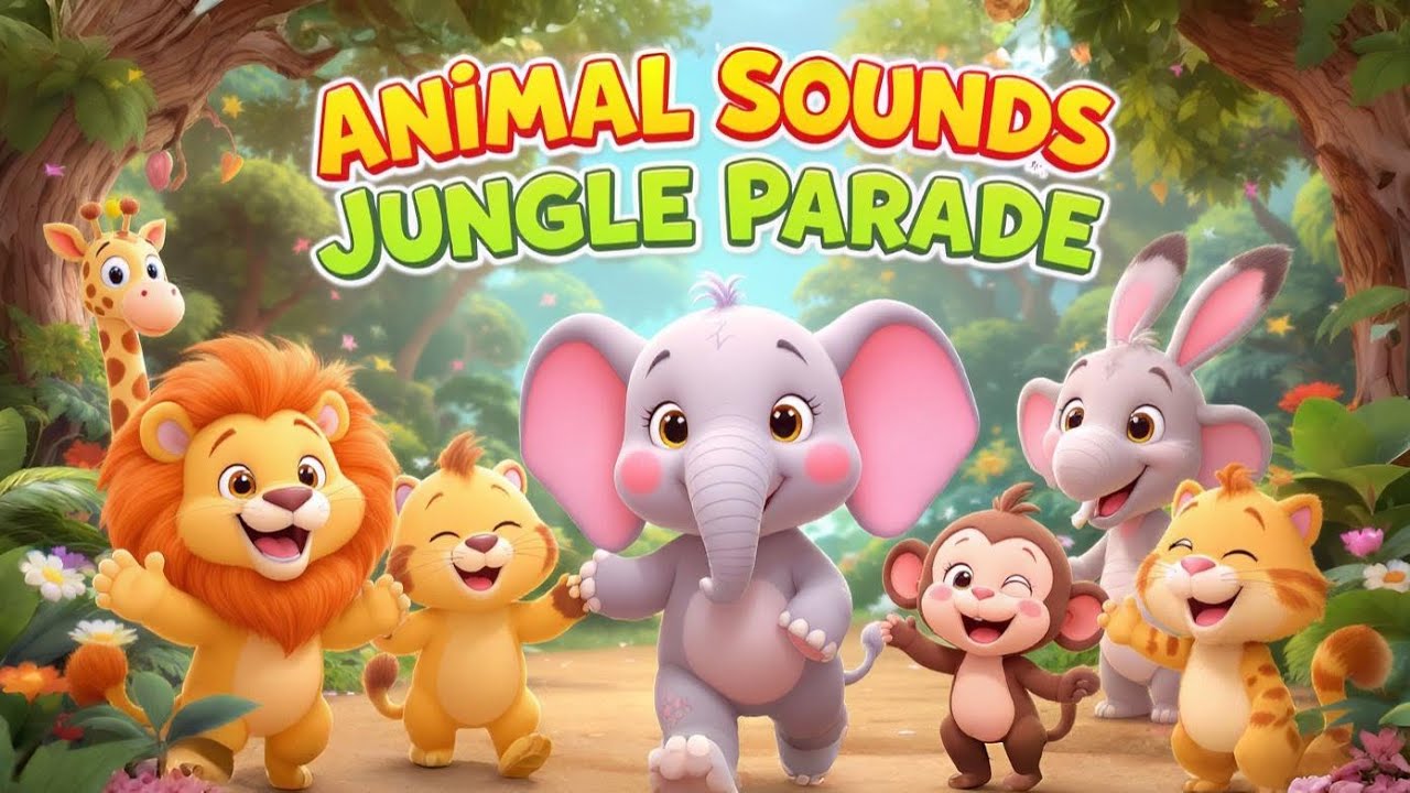 Animal Sounds Jungle Parade 🐘🦁 | Learn Animal Sounds for Kids | Fun Nursery Song