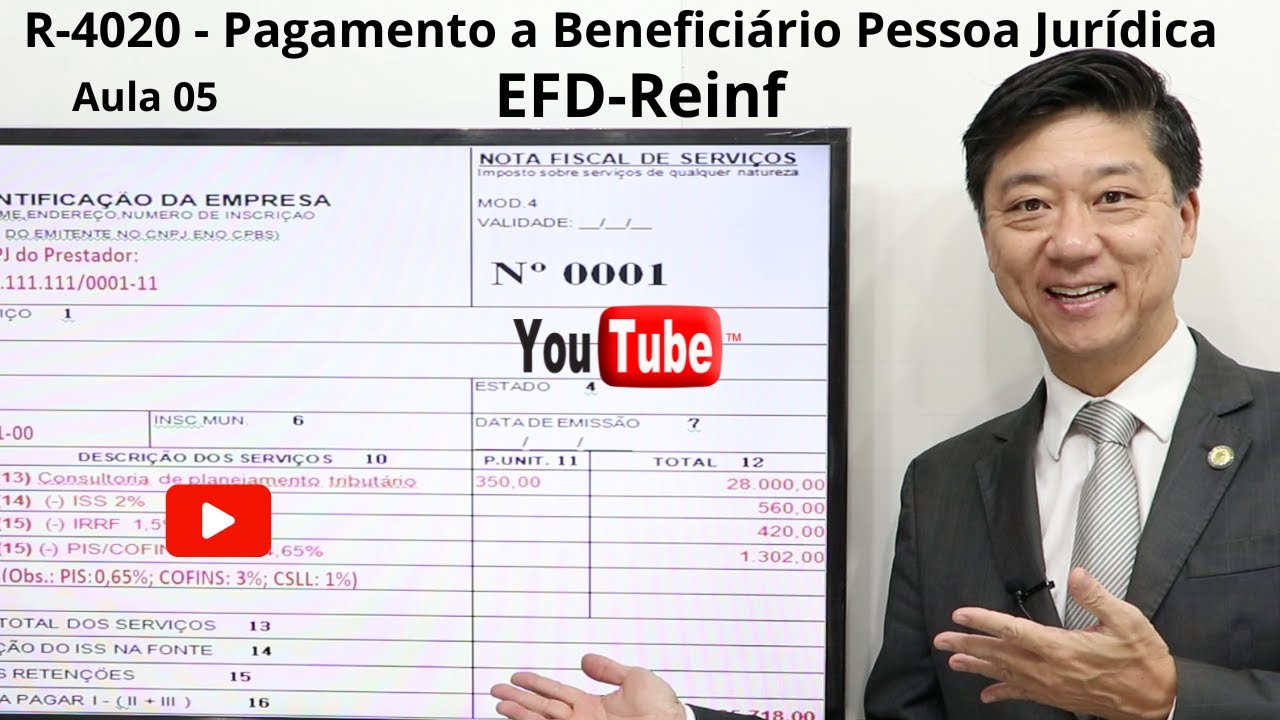 EFD-Reinf - R-4020 - Pagamentos a Beneficiário Pessoa Jurídica - Série 4000 - aula 05 - Prof Tanaka