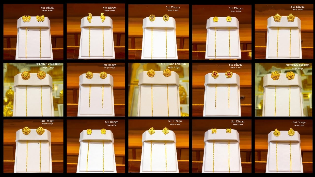 Light weight Gold sui suto earrings design with weight and price #gold #jewellery #earrings ❤️