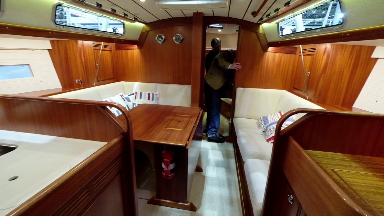 2017 Hallberg-Rassy 412 sailing yacht deck, cockpit and interior walk tour view