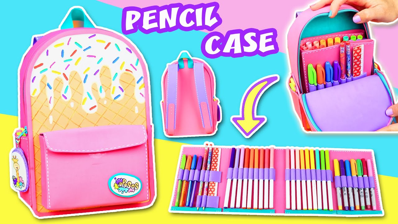 DIY ICE CREAM 🍦 Pencil Case - MINI BACKPACK【 School Supplies 】 - Back to SCHOOL | aPasos Crafts DIY