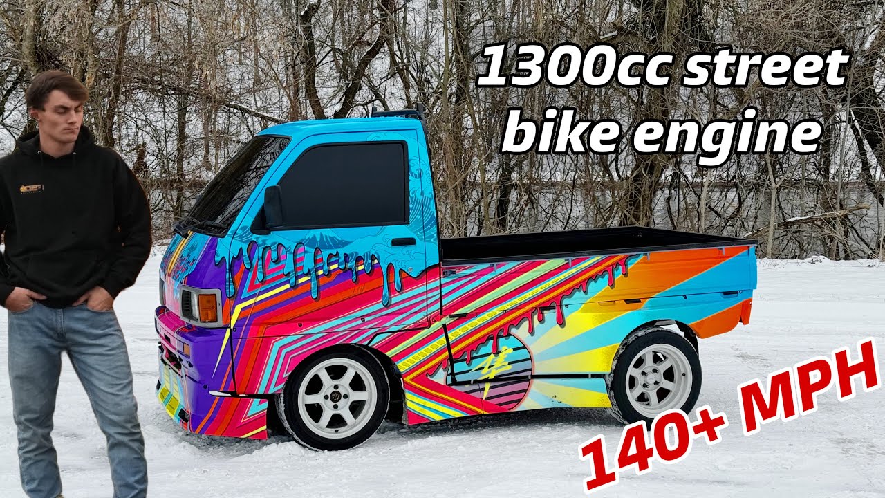 Crotch Rocket Swapped Mini Truck Crashes Into Tree&hellip;.. (Crash Footage)