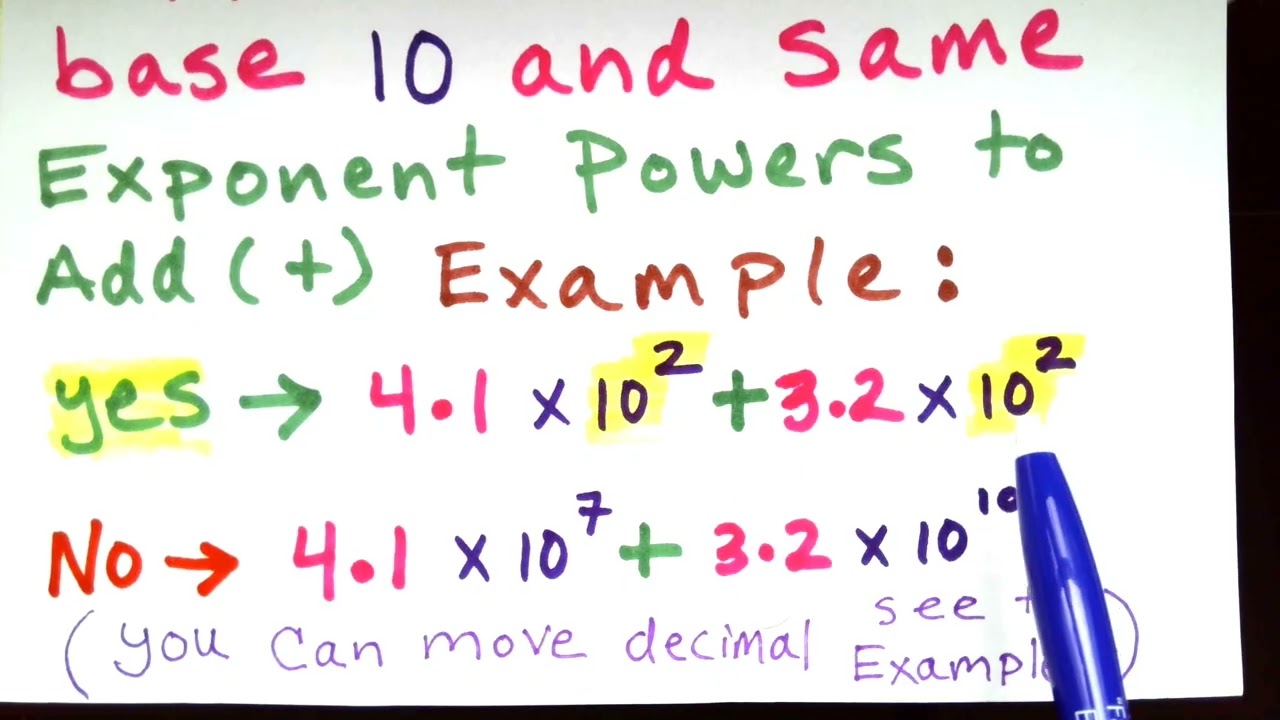 Part 5 "Scientific Notation Find the SUM EXAMPLE #1 Same Exponents" GED & HiSET Math TEST Prep.
