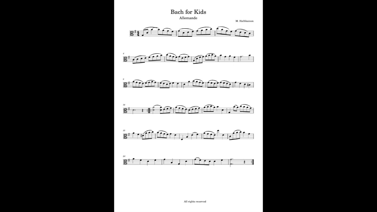 Bach for Kids - VIOLA -SAMPLE - on sale now!