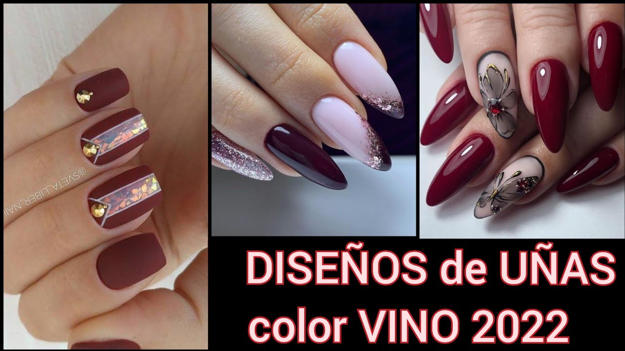 DISEÑOS DE UÑAS VINO 2021-2022 💅 UÑAS COLOR VINO #RECOPILACIONUÑAS #TRENDSNAILS #UÑASACRILICOVINO