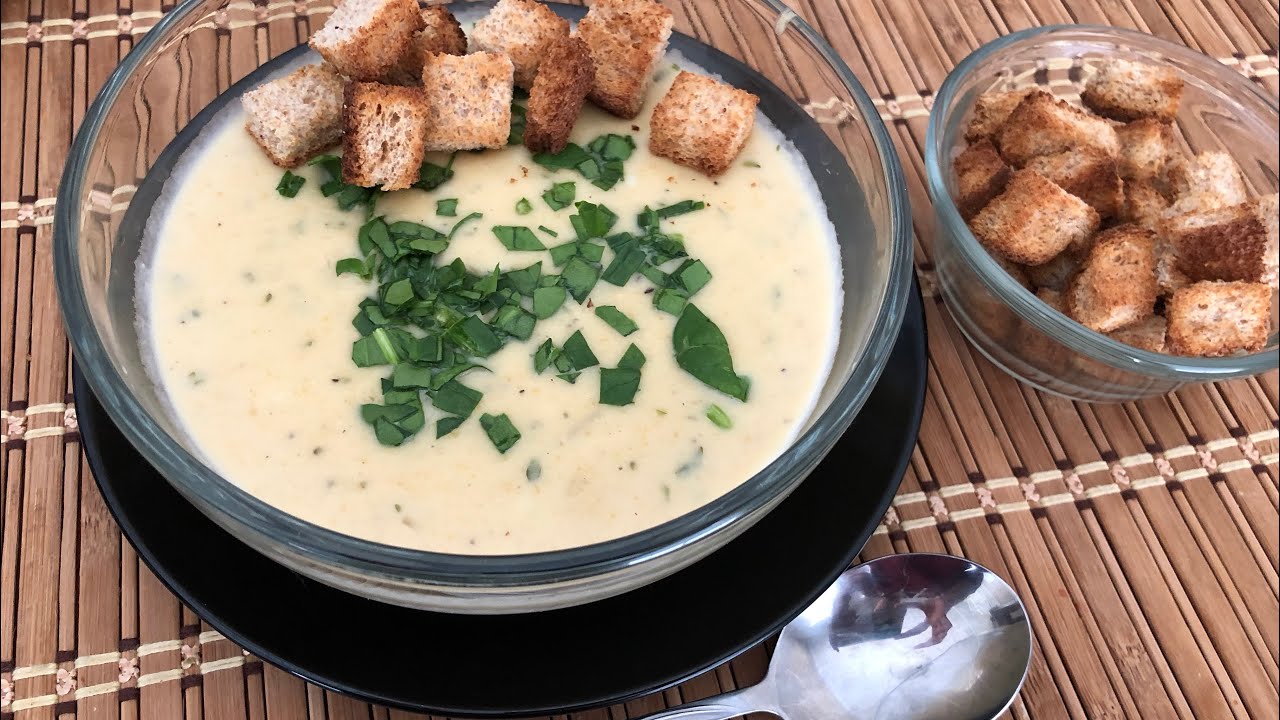 CREMA DE GARBANZOS CON QUESO!MUY NUTRITIVA /Y Como Hacer Croutons