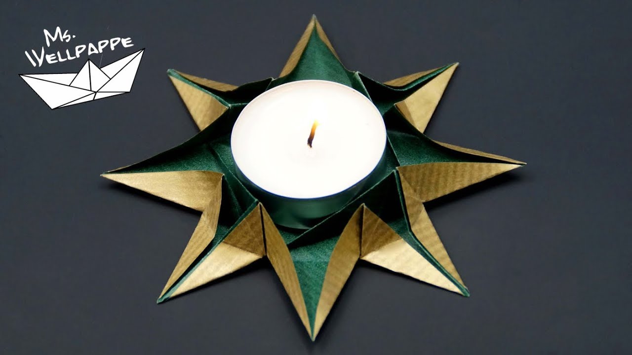 Origami Sterne Teelichthalter falten / basteln zu Weihnachten