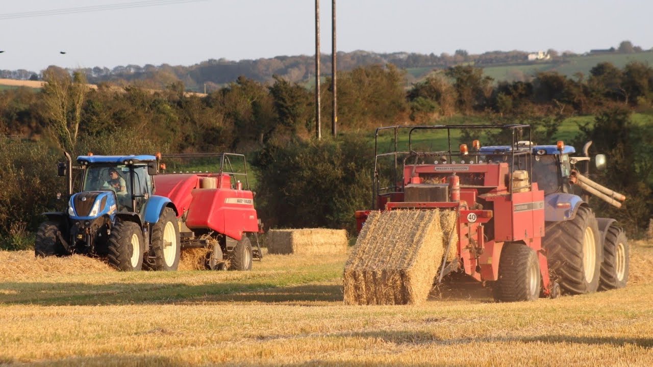 Big Square Baling 2020 ~ 2 New Hollands &  Massey Ferguson Balers