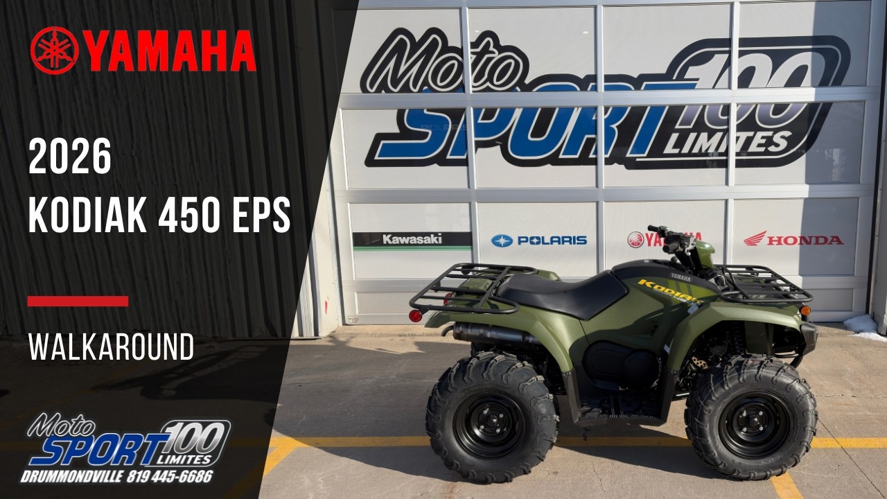 Yamaha Kodiak 450 EPS 2026 – Le VTT utilitaire compact et performant | Moto Sport 100 Limites