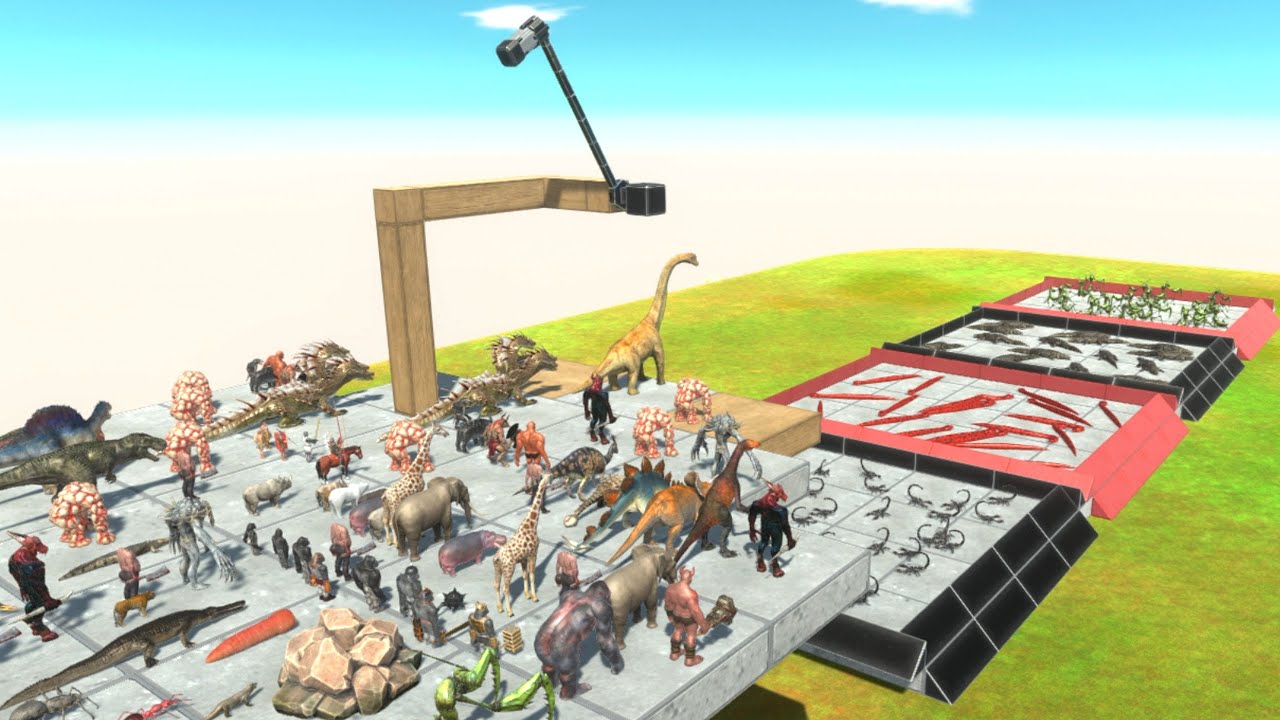 GIANT HAMMER Attacks All Units ► Animal Revolt Battle Simulator