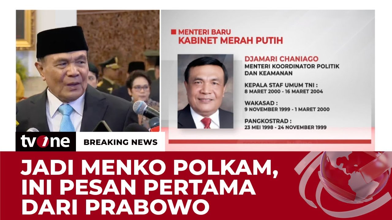 Menko Polkam Djamari Chaniago Ungkap PR yang Diberikan Presiden Prabowo | Breaking News tvOne