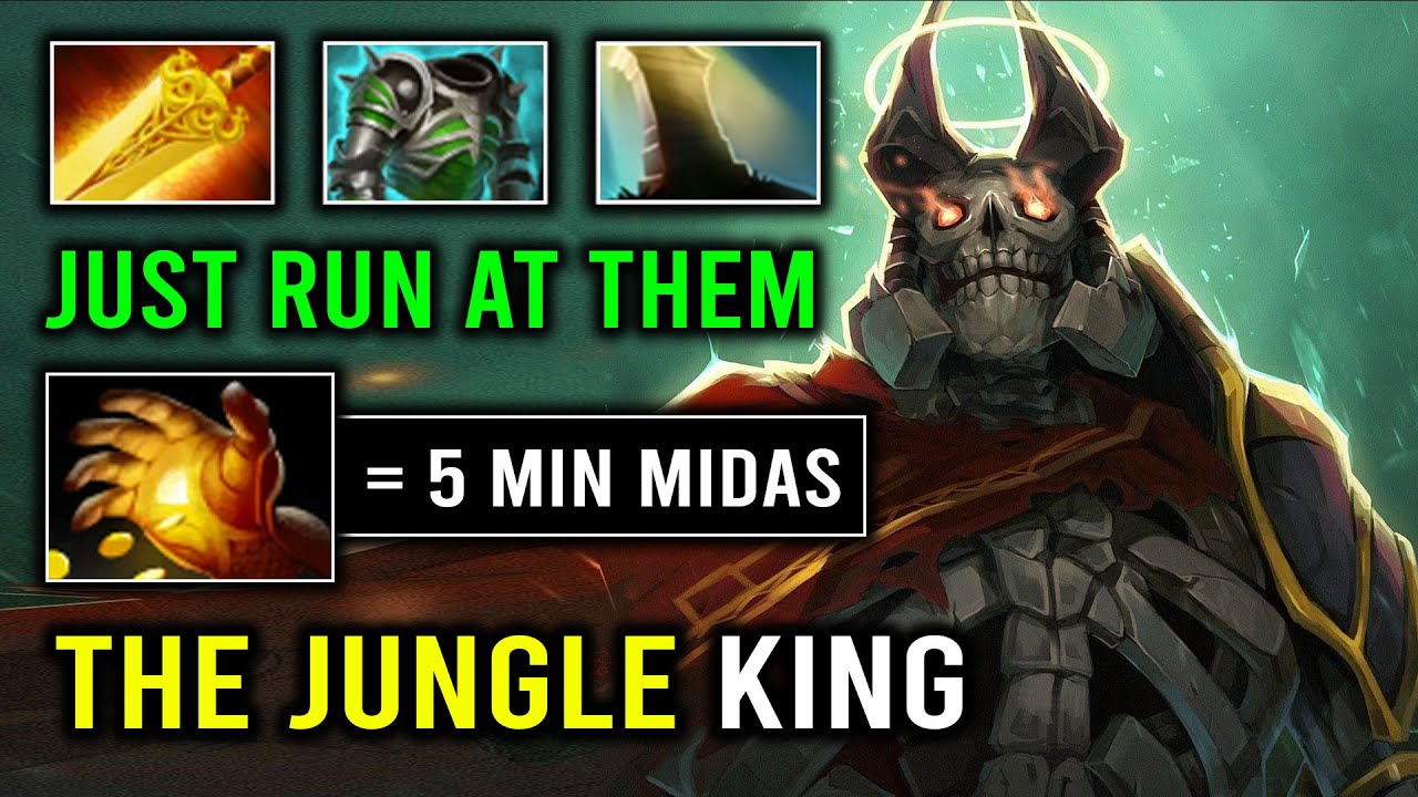 How to Fast Jungle Wraith King 5Min Midas Brutal Radiance Burn 1v5 Hard Carry Dota 2