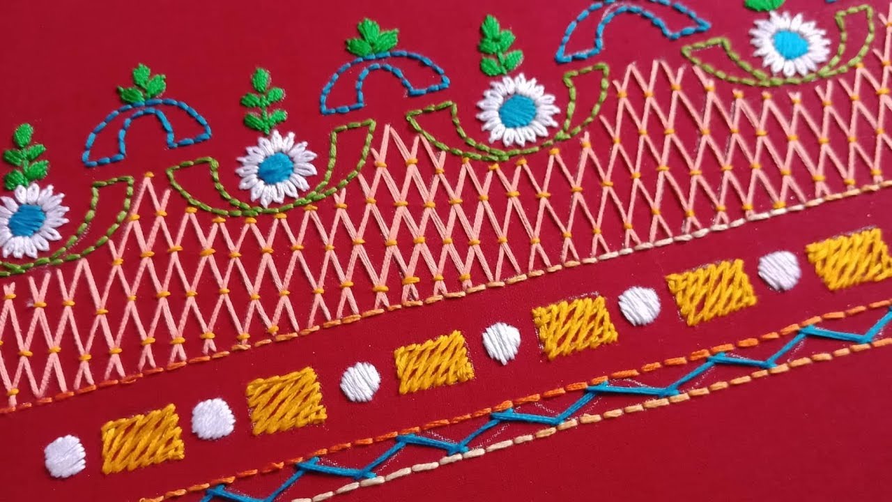 How to Embroidery Designer Saree Easily and Quikly-12,কিভাবে  শাড়িতে বর্ডার লাইন এমব্রয়ডারি করবেন
