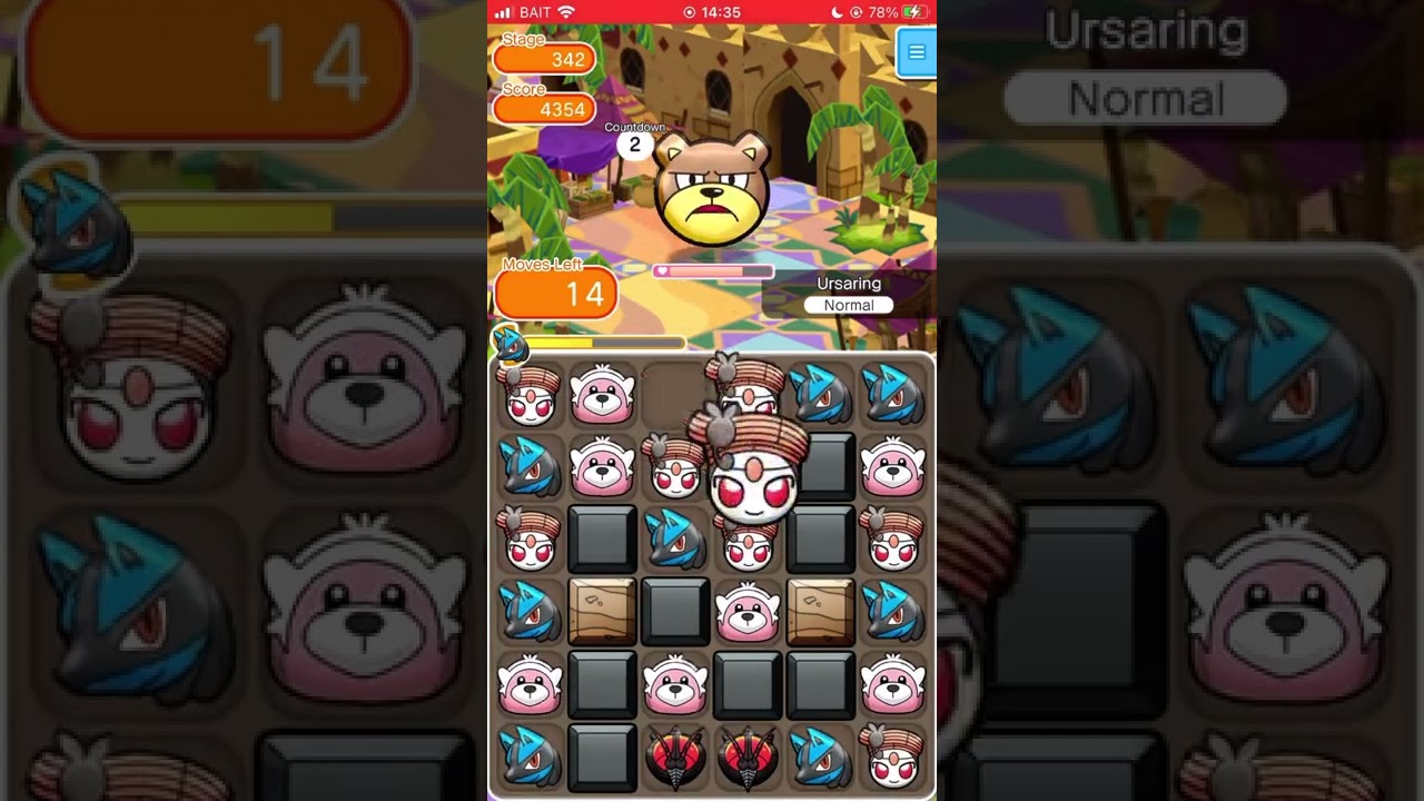 Pokemon shuffle 342 Ursaring
