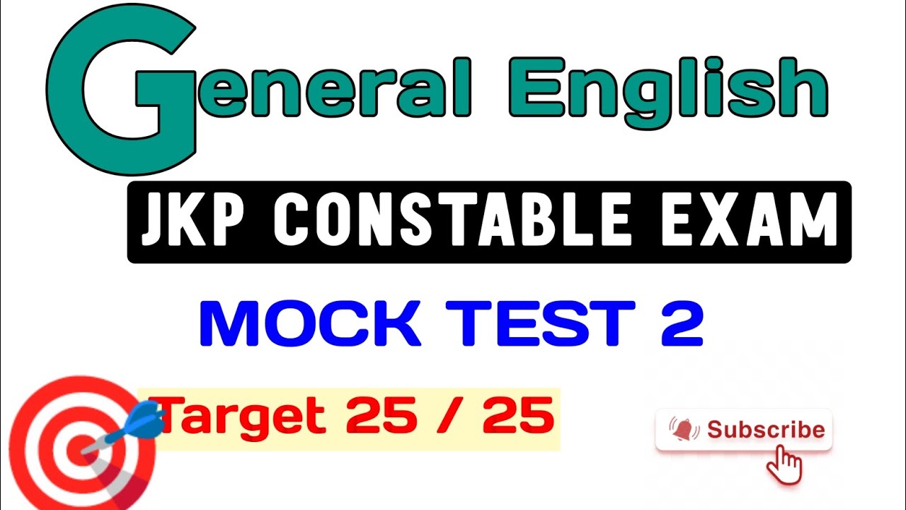 General English | Mock Test 2 | For Jkp Constable exam |  J&K high court junior assistant exam.