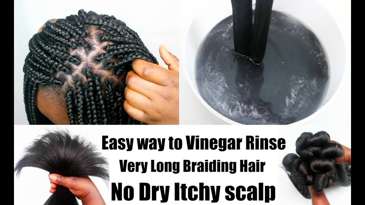 Easy way to Vinegar Rinse Long Synthetic braiding hair - Prep for Box Braids Twists UpDated Vedeo